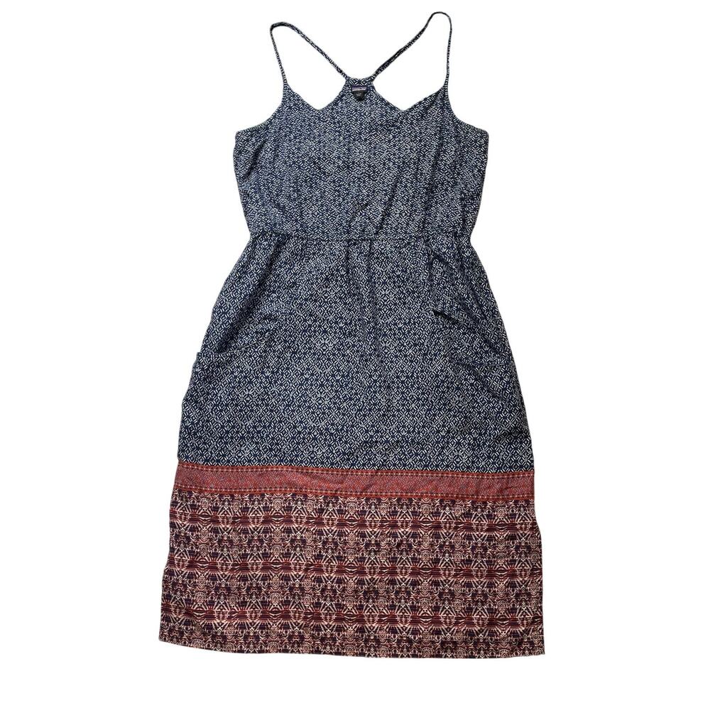 Patagonia Lost Wildflower Midi Dress Sz Large Sunburst Crux Racerback Pockets